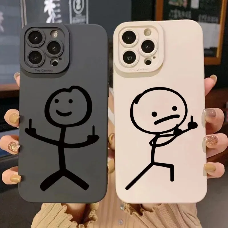 Apple Iphone 15 Pro Max - 귀여운 만화 매치맨 무광 실리콘 폰