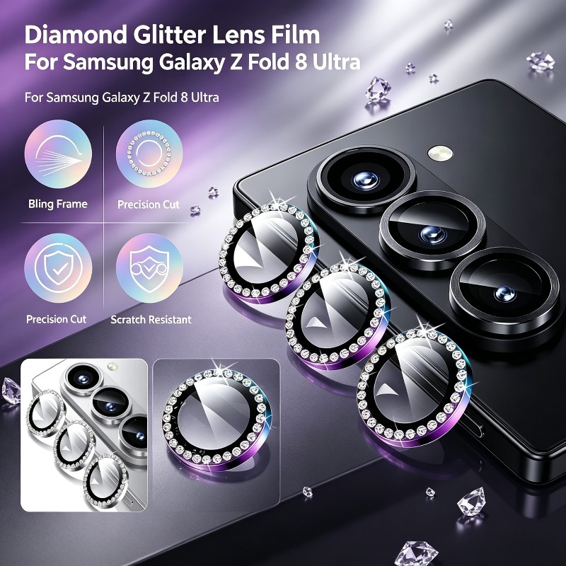 삼성 Z 폴드 8 울트라 7 6 5용 3D 라인스톤 반 - Tempered Glass Screen 9H 리뷰 및 가격